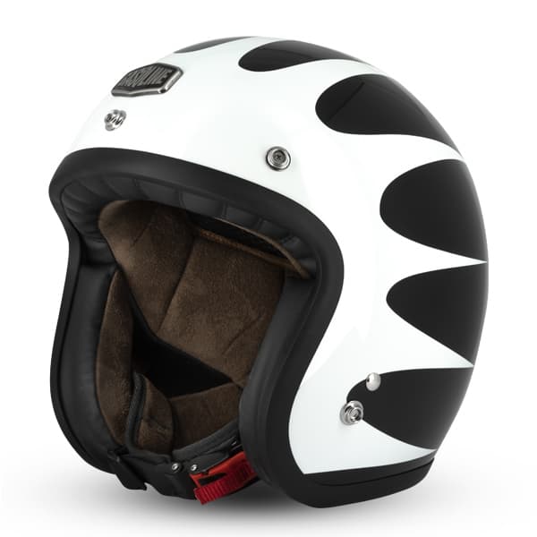 Casque Jet Cafe Racer S250 Noir / Blanc Brillant - Taille S